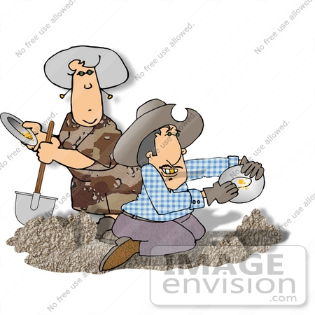 #18983 Man With a Gold Tooth Panning For Gold Clipart by DJArt