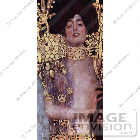 #19045 Photo of a Nude Woman With Sheer Cloth and Gold Embellishments, Judith by Gustav Klimt by JVPD