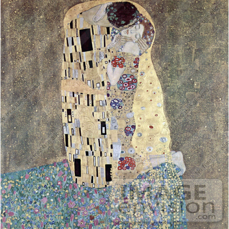 #19050 Photo of a Man Kissing a Woman on the Cheek, The Kiss by Gustav Klimt by JVPD