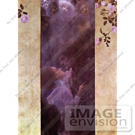 #19064 Photo of Lovers Embracing About to Engage in a Passionate Kiss by Gustav Klimt by JVPD