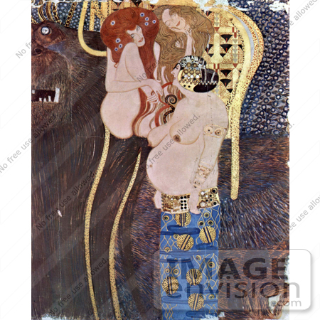 #19075 Photo of Part of the Beethoven Frieze by Gustav Klimt by JVPD