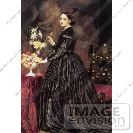 #19121 Photo of a Woman and Flowers, Mrs James Guthrie by Frederic Lord Leighton by JVPD