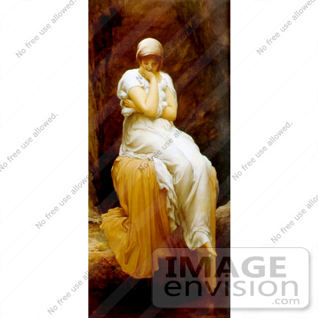 #19129 Photo of a Lone Woman, Titled Solitude by Frederic Lord Leighton by JVPD