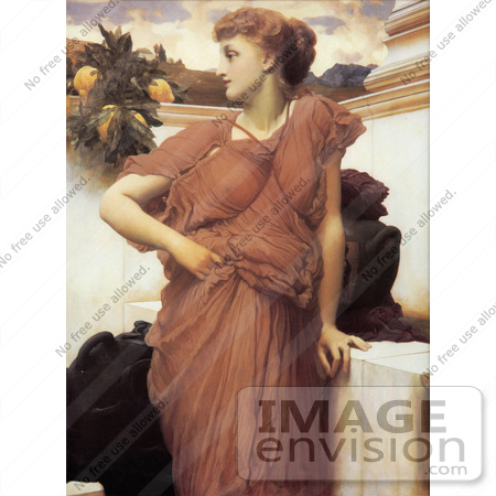 #19132 Photo of a Woman Looking Over Her Shoulder, At the Fountain by Frederic Lord Leighton by JVPD