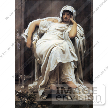 #19133 Photo of a Woman Seated in a Chair, Faticida by Frederic Lord Leighton by JVPD