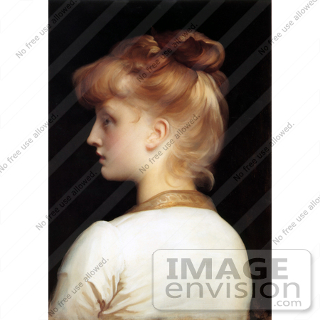 #19149 Photo of a Red Haired Girl From Behind, Looking Left by Frederic Lord Leighton by JVPD