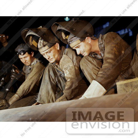 #19163 Photo of a Group of Male Welders Making Boilers For a Ship by JVPD