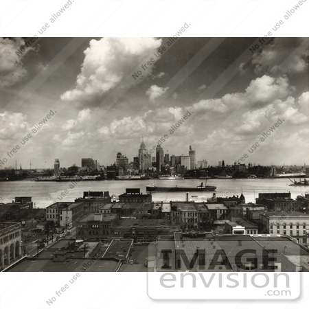 #19249 Photo of the Skyline of Detroit, Michigan in 1929 by JVPD