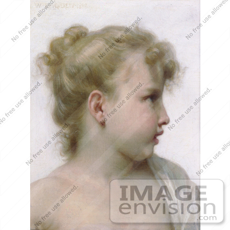 #19265 Photo of a Profile of a Little Blond Girl, by William-Adolphe Bouguereau by JVPD