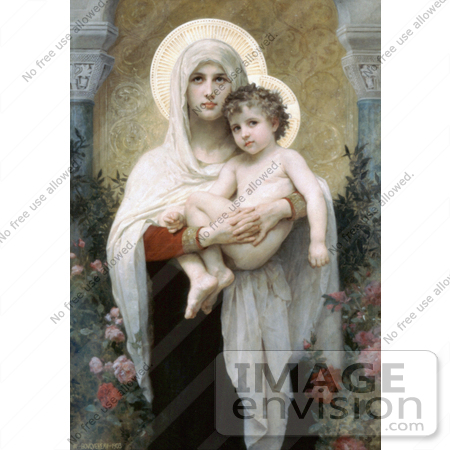 #19300 Photo of The Madonna of the Roses by William-Adolphe Bouguereau by JVPD