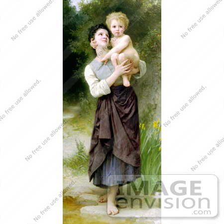 #19307 Photo of a Girl Holding Her Brother, Brother and Sister by William-Adolphe Bouguereau by JVPD