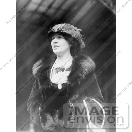#19319 Photo of a Woman, Aurelia H. Reinhardt, Wearing a Fur-Trimmed Coat and Standing With Her Hands in a Muff by JVPD