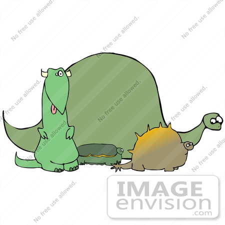 #19347 Group of Dinosaurs Clipart by DJArt