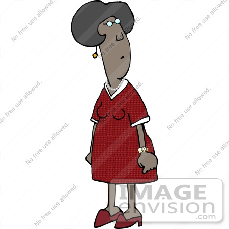 #19394 African American Woman Looking Back Over Her Shoulder Clipart by DJArt