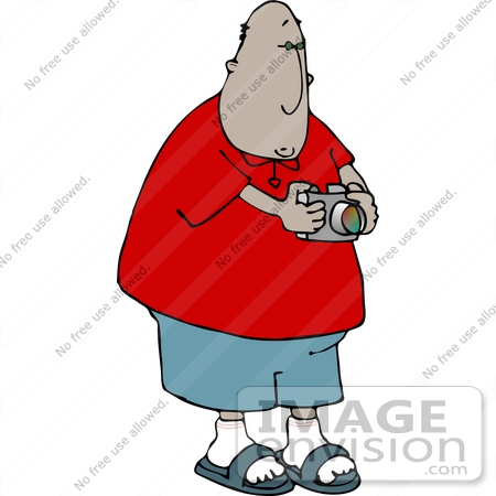 #19398 Man Taking Pictures With a Camera Clipart by DJArt