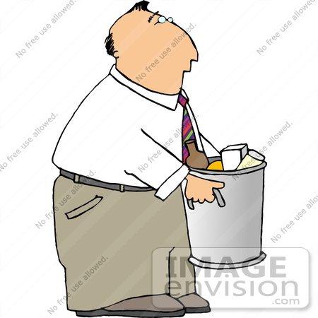 #19402 Business Man Taking Out the Garbage on Trash Day Clipart by DJArt