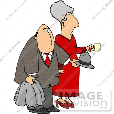 #19411 Man and Woman, a Couple, at a Party Clipart by DJArt