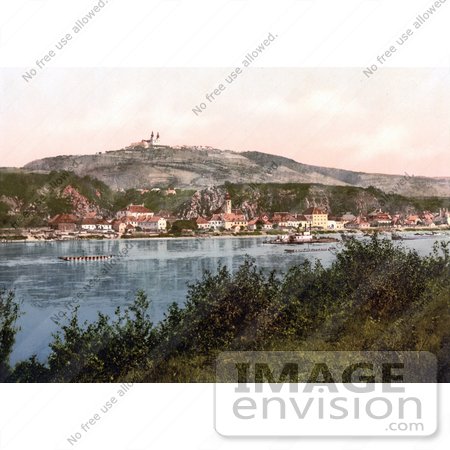 #19415 Photo of a Steamship on the Danube River at Maria Taferl, Lower Austria, Austro-Hungary by JVPD