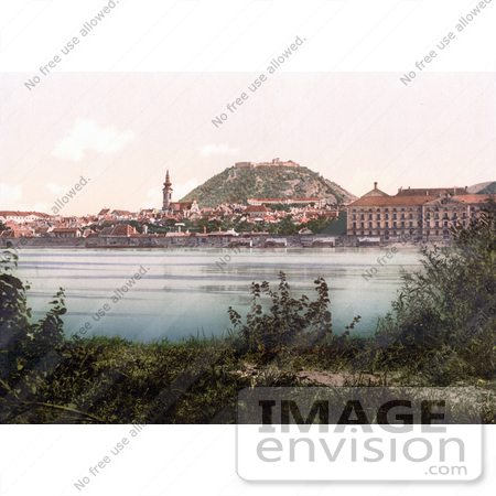 #19424 Photo of the Waterfront Village of Hainburg in Austria, Austro-Hungary by JVPD