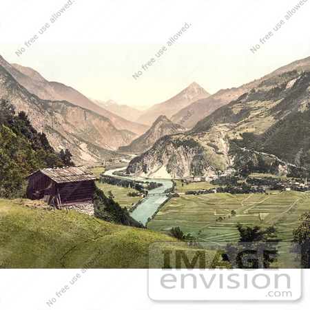 #19432 Photo of a River Running Through Mountains in a Valley, Ober-innthal From Schrofenstein, Tyrol, Austria by JVPD