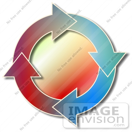 #19441 Four Colorful Arrows in a Circle, Moving Clockwise Clipart by DJArt