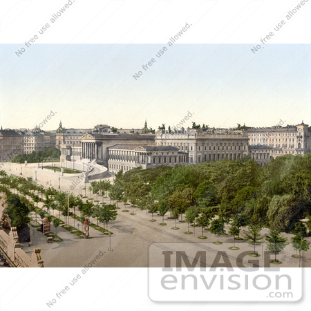 #19458 Stock Photo of the Parliament of Austria in Vienna, Austro-Hungary by JVPD