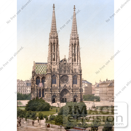 #19469 Stock Photo of the Votivkirche, Votive Church in Vienna, Austria, Austro-Hungary by JVPD