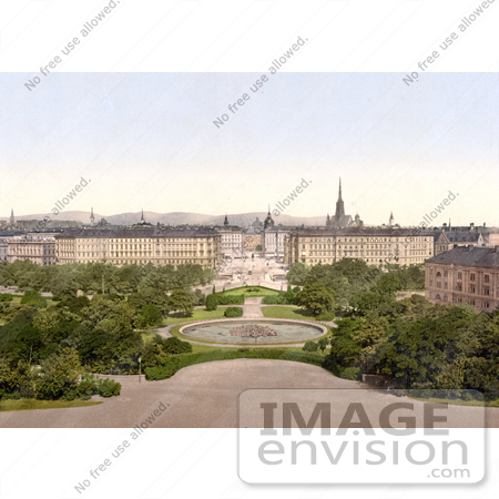 #19475 Stock Photo of a View on Vienna From the Schwarzenberg, Austria, Austro-Hungary by JVPD