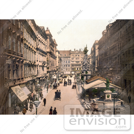 #19476 Stock Photo of the Pestsaule Plague Column and Lowenbrunnen Lion Fountain in the Graben City Center in Vienna, Austria by JVPD
