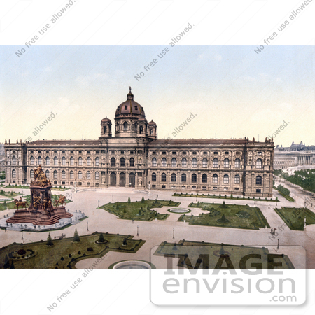 #19490 Photo of the Statues and Park at the Kunsthistorisches Museum in Vienna, Austria, Austro-Hungary by JVPD