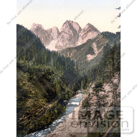 #19512 Photo of a view on the Gosaubach With a River in the Foreground, Upper Austria by JVPD