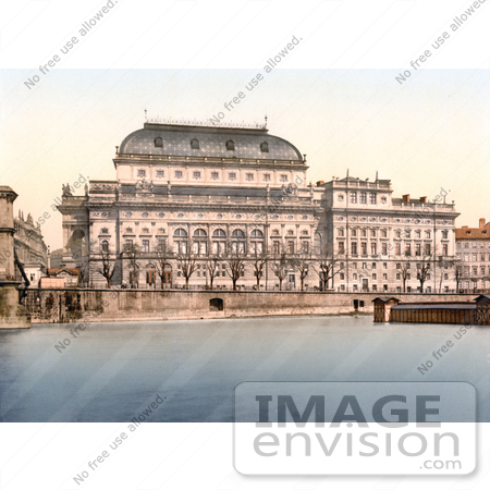#19515 Photo of the National Theatre on the Vltava River in Prague, Bohemia, Czech Republic by JVPD