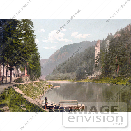 #19524 Photo of Men on the Shore at Hans Heiling, Karlovy Vary, Carlsbad, Bohemia, Czech Republic by JVPD