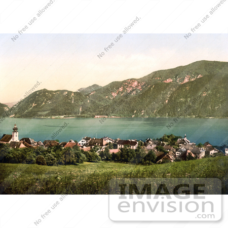 #19527 Photo of the Village of Unterach on Lake Attersee, Upper Austria by JVPD