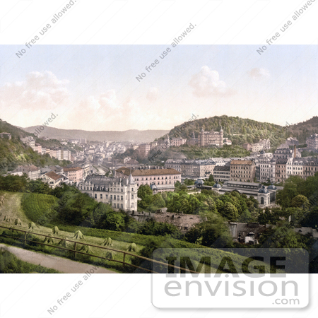 #19535 Photo of Carlsbad as seen from Bellevue Street,  Karlovy Vary, Bohemia, Czech Republic by JVPD