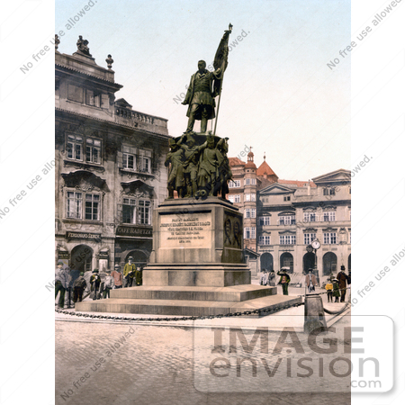 #19539 Photo of People Near the Radetzky Memorial statue in Prague, Bohemia, Czech Republic by JVPD
