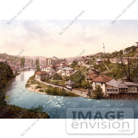 #19551 Photo of the Miljacka River Flowing Through Sarajevo, Bendbasi, Bosnia by JVPD