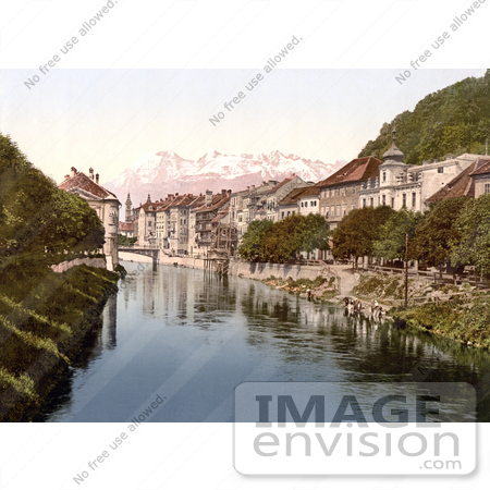 #19562 Photo of the Village of Ljubljana, Laibach on the Ljubljanica River in Carniola, Slovenia by JVPD