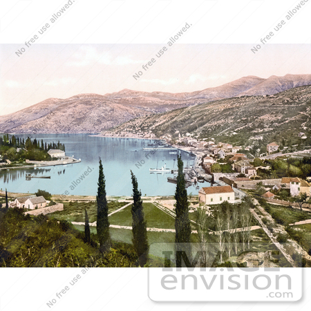 #19590 Photo of the Harbor and Waterfront Village of Gravosa, Dalmatia by JVPD