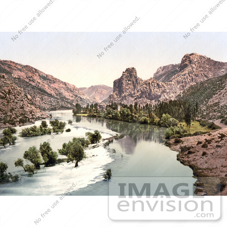 #19600 Photo of the Cetina River Flowing Through Omis, Almissa, Dalmatia, Croatia by JVPD