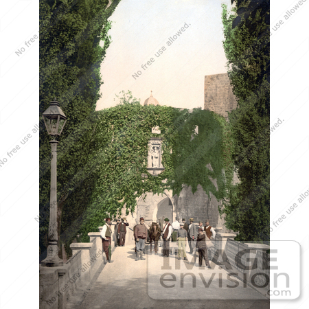 #19622 Photo of Men Standing at the Pilli or Pille Gate in Dubrovnik, Ragusa, Croatia by JVPD