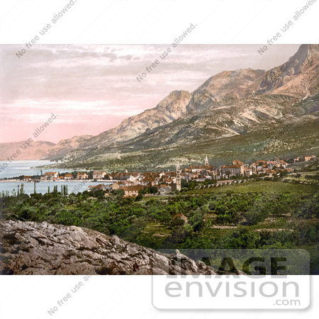 #19627 Photo of he Village of Makarska on the Coast of the Adriatic Sea in Croatia, Dalmatia by JVPD