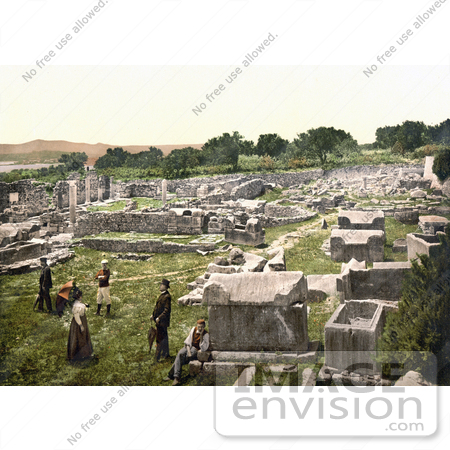 #19638 Photo of People at the Ruins at Salona, Dalmatia by JVPD