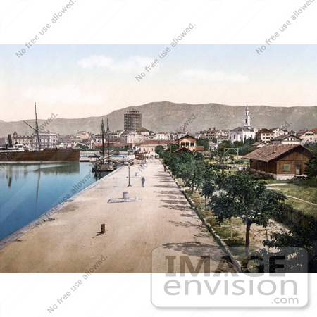 #19665 Photo of Ships in the Harbor at Split, Dalmatia by JVPD