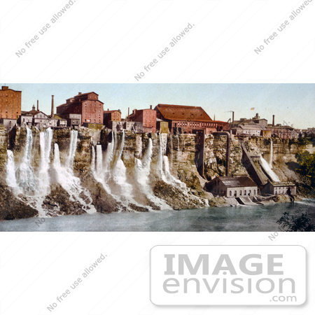 #19679 Photo of Waterfalls from the Mills on the American Shore of Niagara by JVPD