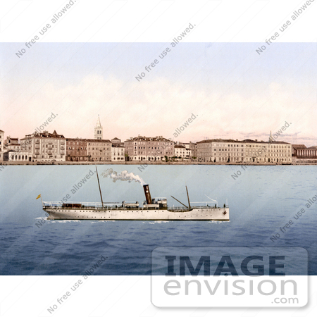 #19688 Photo of a Steamship on the Adriatic Sea at Zadar, Croatia by JVPD