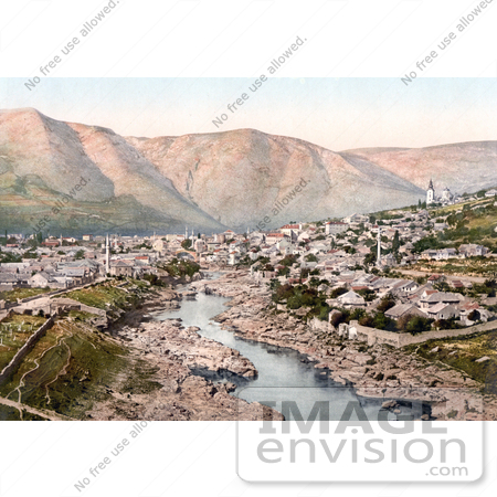#19705 Photo of the Neretva River Flowing Through the City of Mostar, Herzegowina by JVPD