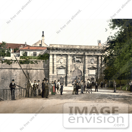#19713 Photo of People by the Porta di Terraferma Arch in Zadar, Iadera, Zara, Croatia by JVPD