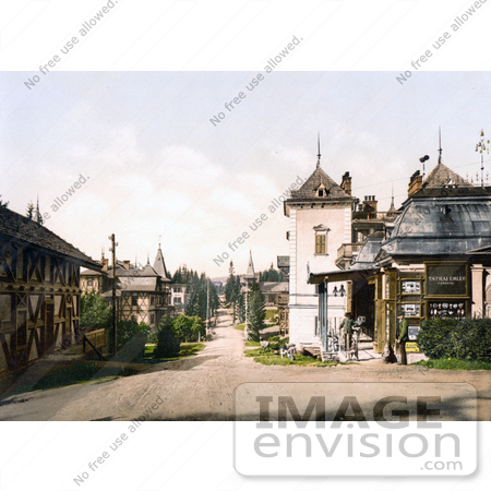 #19765 Photo of a Street Scene in Bad Neu-Schmecks in the Tatra Mountains, Austro-Hungary by JVPD
