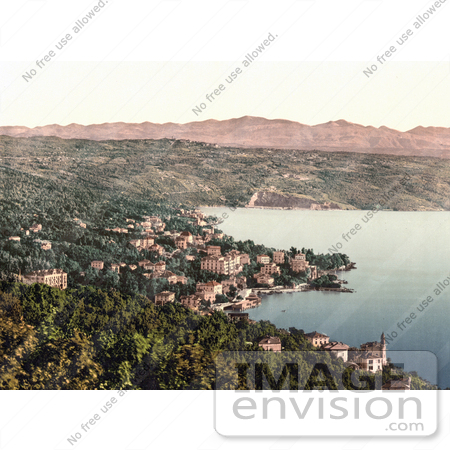 #19778 Photo of a View of the Waterfront Village of Opatija, Abbazia, Sankt Jakobi, Istria, Croatia by JVPD